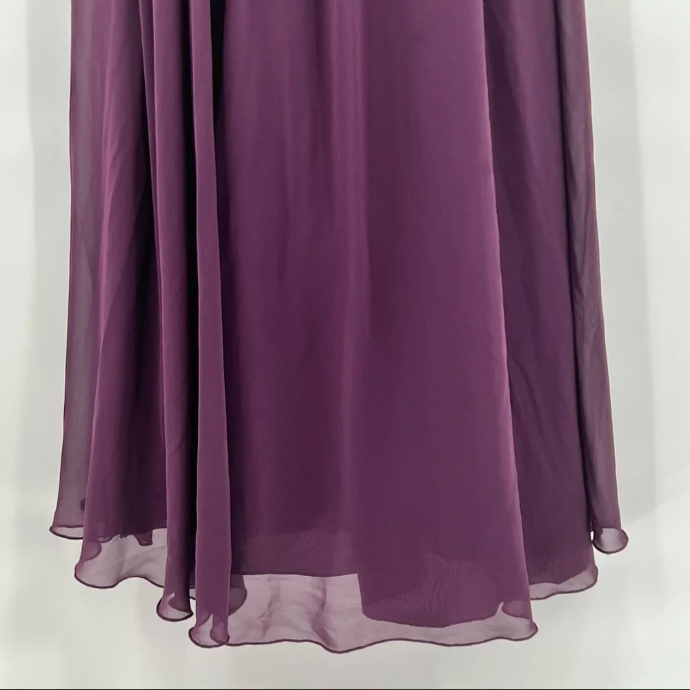 Mori Lee Madeline Gardner purple strapless dress size 8